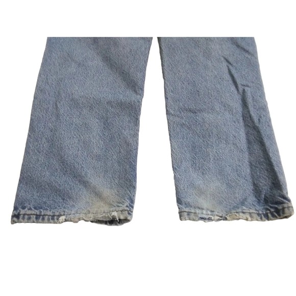 Vintage Carhartt Mens 33x30 Flannel Lined Blue Jeans Pants Distressed B21DST USA - Picture 8 of 12